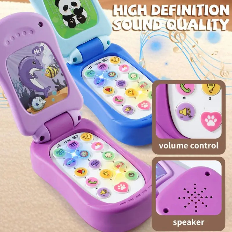 Music - Игрушечный мобильный телефон с откидной крышкой,