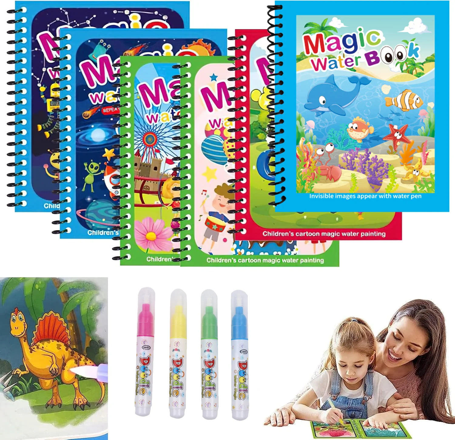 Reusable Water Magic Coloring Book - Многоразовая книга для рисования водой с