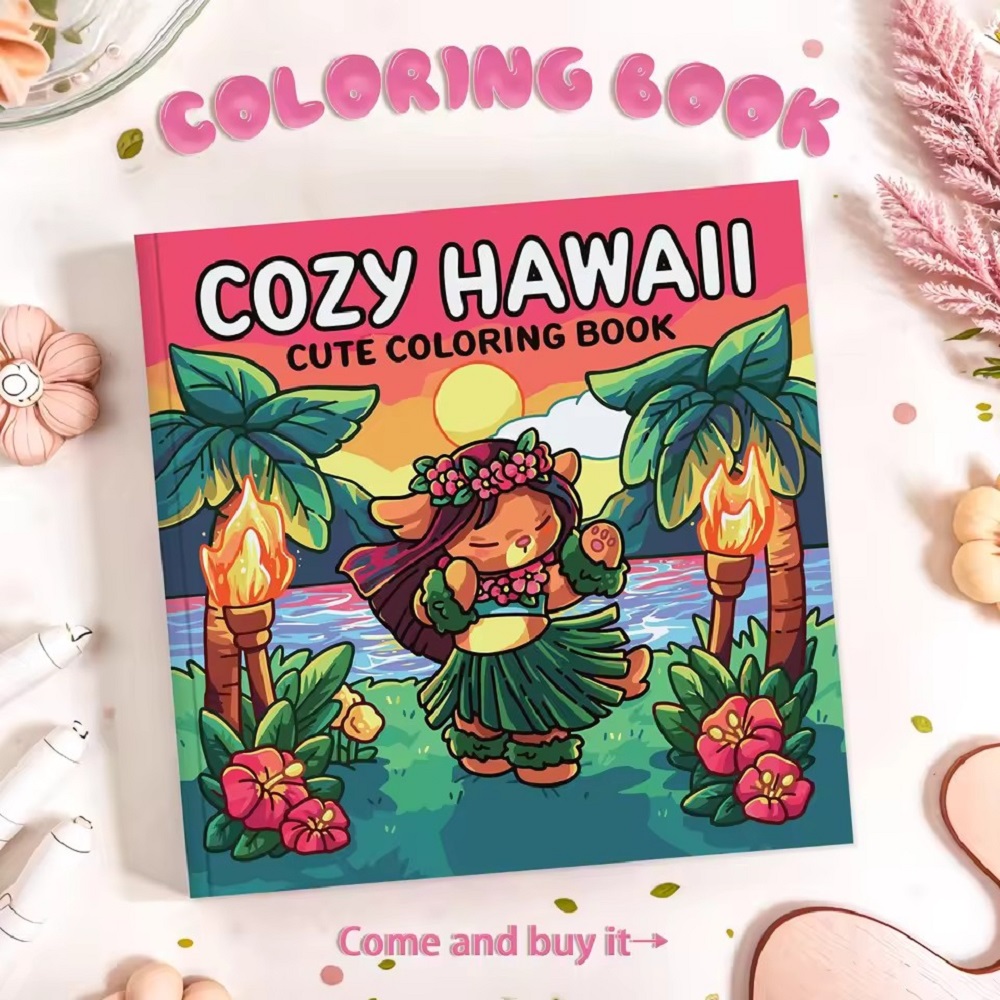 Adult Coloring Book Stress Relief - Уютная милая книжка-раскраска Nawaii для взрослых