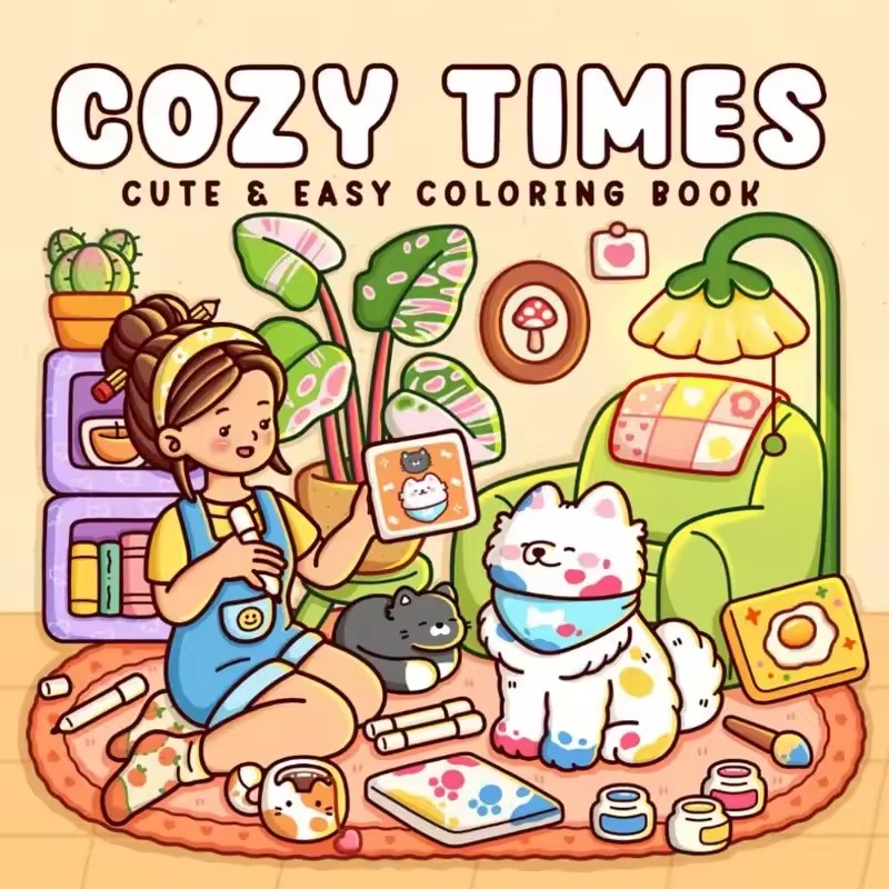 Уютная милая и легкая книжка-р – обзор и цена Adult Coloring Book Stress Relief