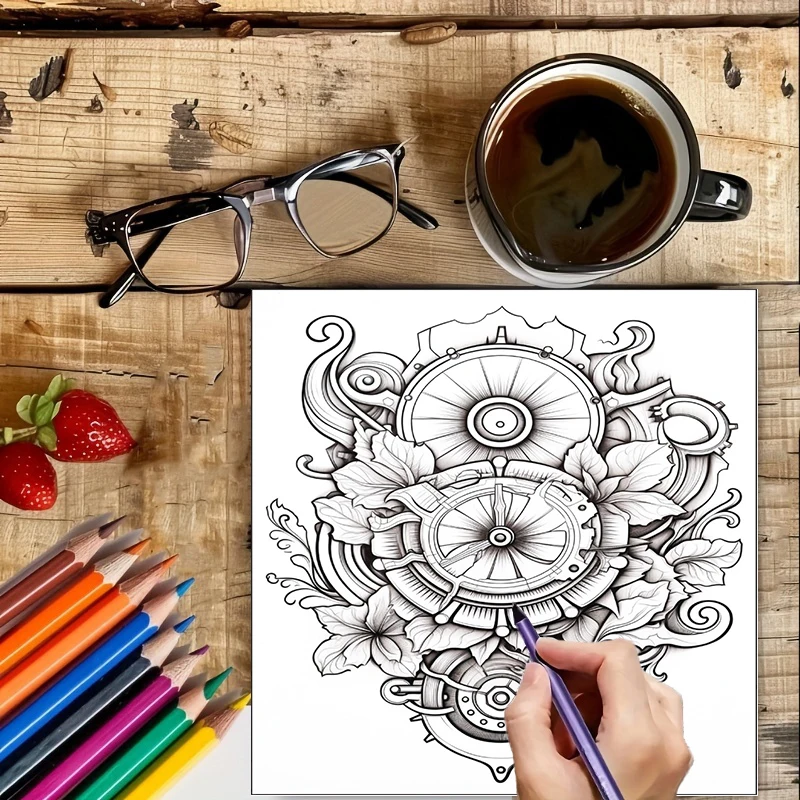Книга-раскраска «Цветы в стиле – обзор и цена Adult Coloring Book Stress Relief