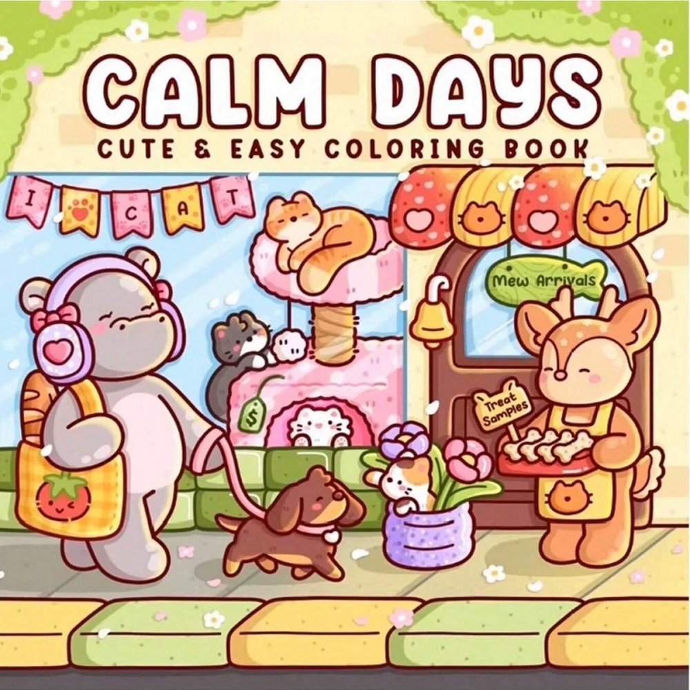 Книга-раскраска с милыми живот – обзор и цена Adult Coloring Book Stress Relief